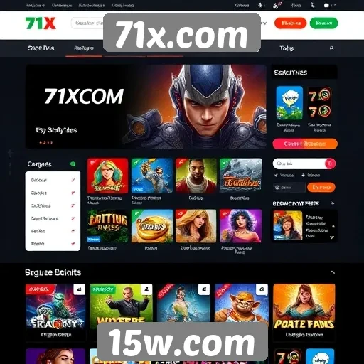 Interface do usuário e navegação em 71x.com